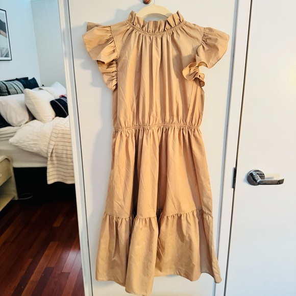 LOVE ADY camel ruffle dress - Picture 1 of 3